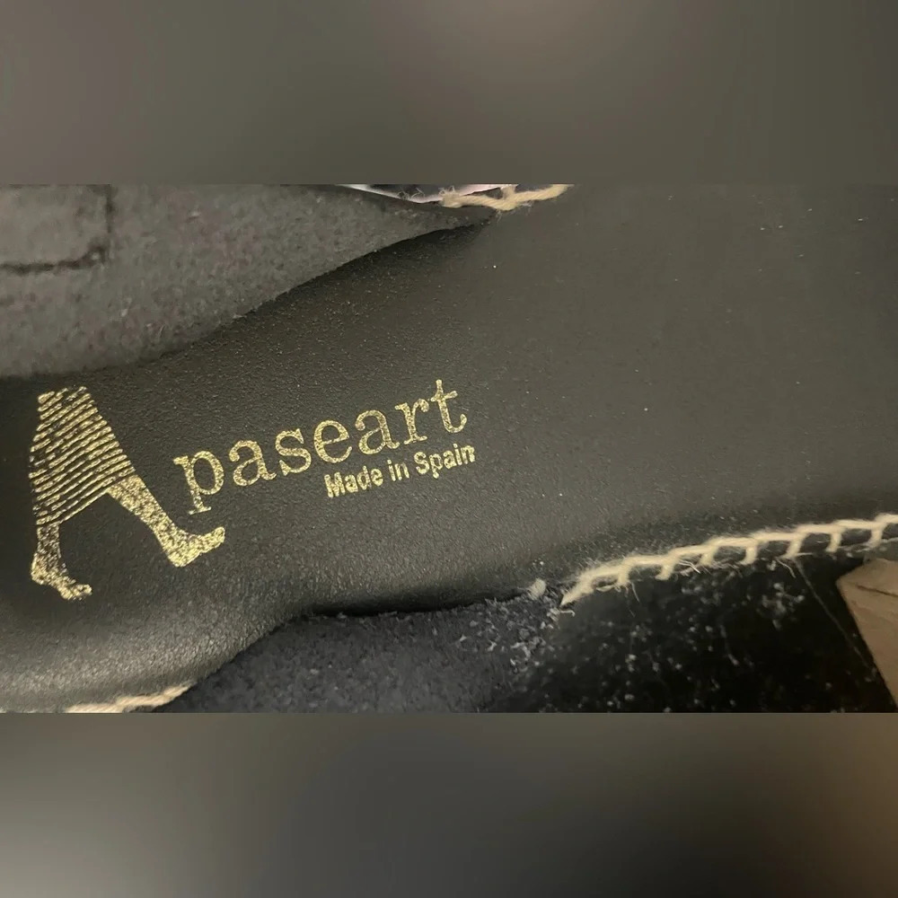 Paseart Women’s Leather Ankle Wrap Espadrille Sandals Size 40 US 9 Made in Spain - Picture 9 of 11